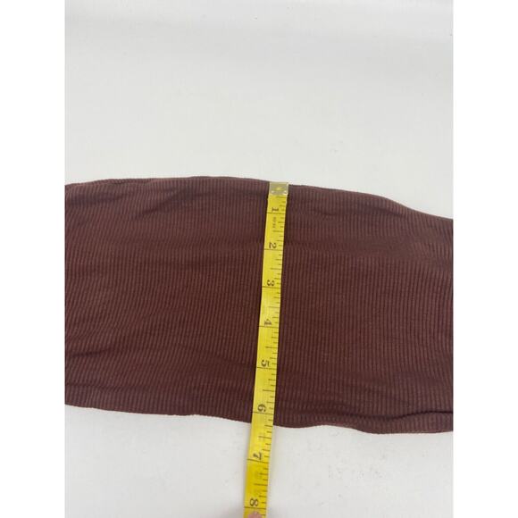 Naked Wardrobe Tube Top Women Sz Large Brown Ribbed Stretch Sleeveless - Picture 8 of 10